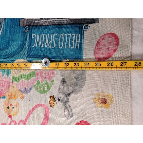 Happy Easter Spring Flag 28 X 39 Double Sided Outside Easter Eggs Bunny - Picture 2 of 3